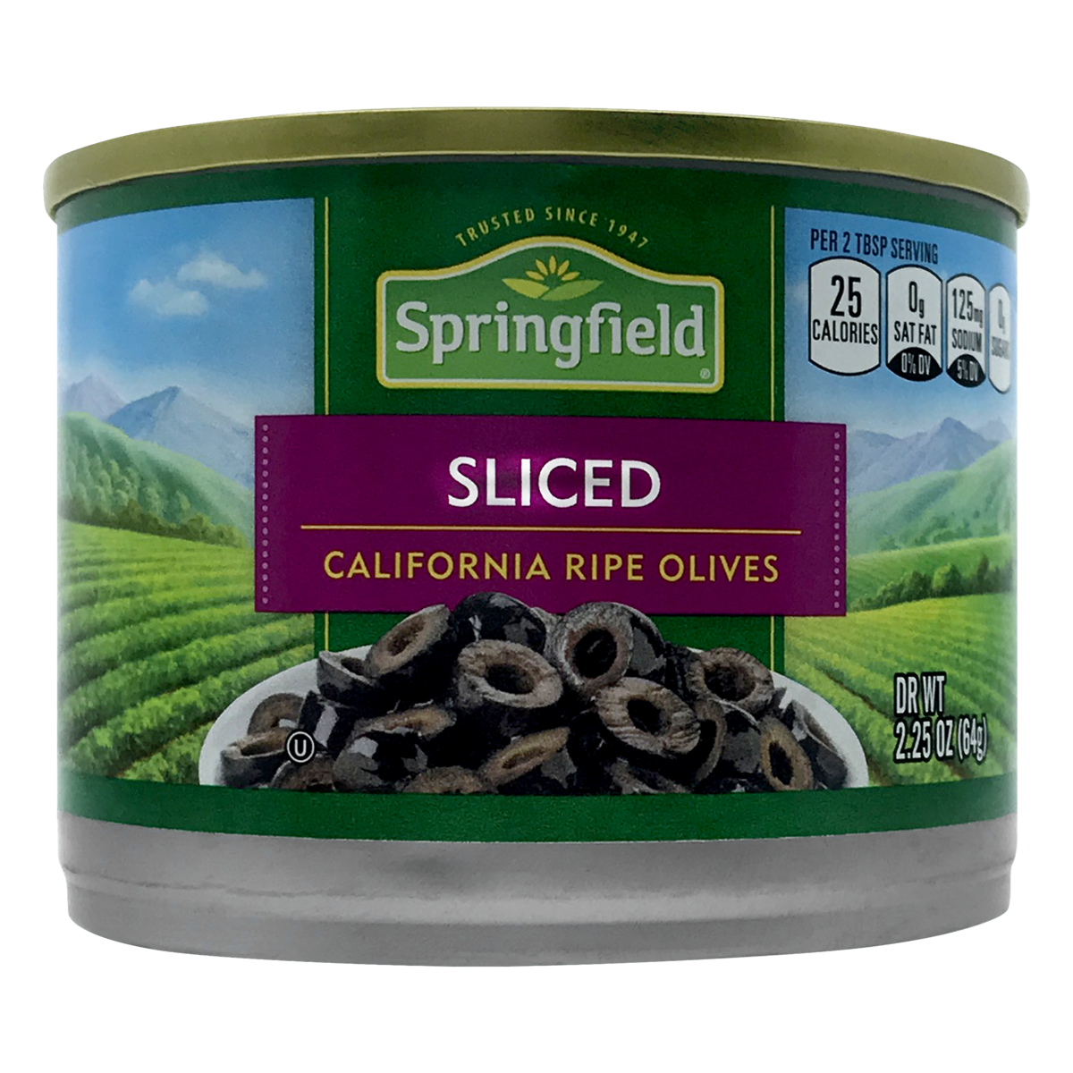 slide 1 of 1, Springfield Sliced Olives, 2.25 oz