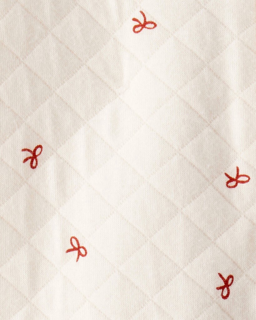 slide 3 of 4, Littleplanet Baby Quilted Bow Print Sleep & Play Made with Organic Cotton Sweet Cream 3M, 1 ct