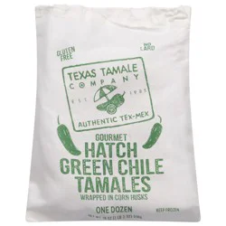 Texas Tamale Gourmet Hatch Green Chile Tamales 12 ea