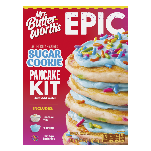 slide 16 of 29, Mrs. Butterworth's Epic Sugar Cookie Flavored Pancake Mix Kit, 16 oz., 1 ct