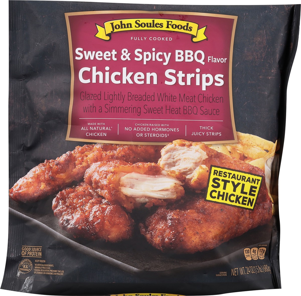 slide 7 of 9, John Soules Foods Sweet & Spicy BBQ Flavor Chicken Strips 24 oz, 24 oz