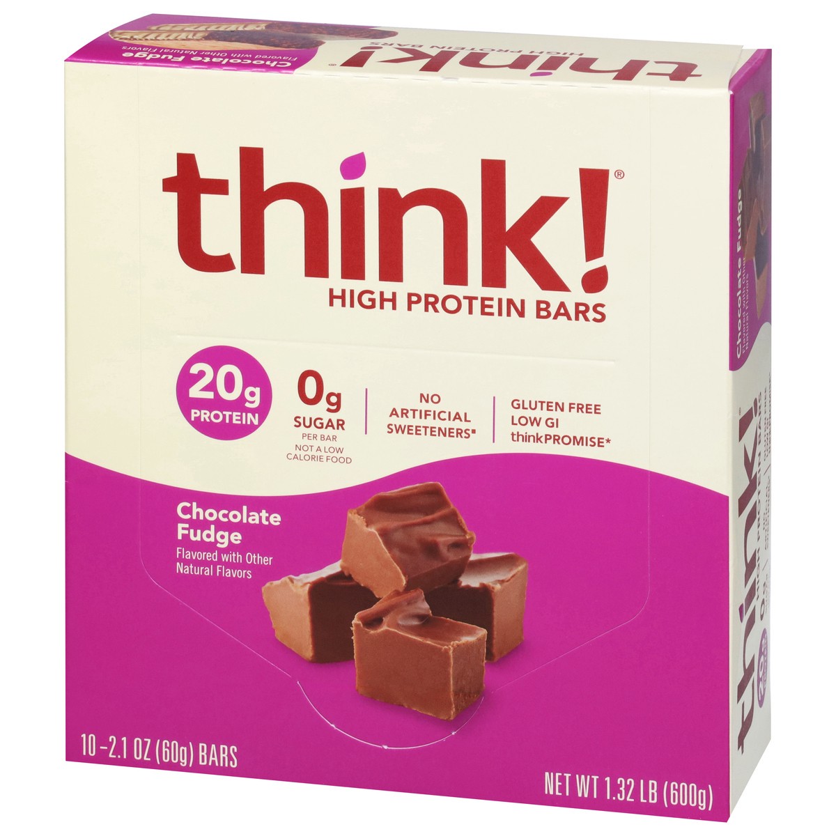 slide 9 of 12, think! Chocolate Fudge High Protein Bars 10 - 2.1 oz Bars, 10 ct