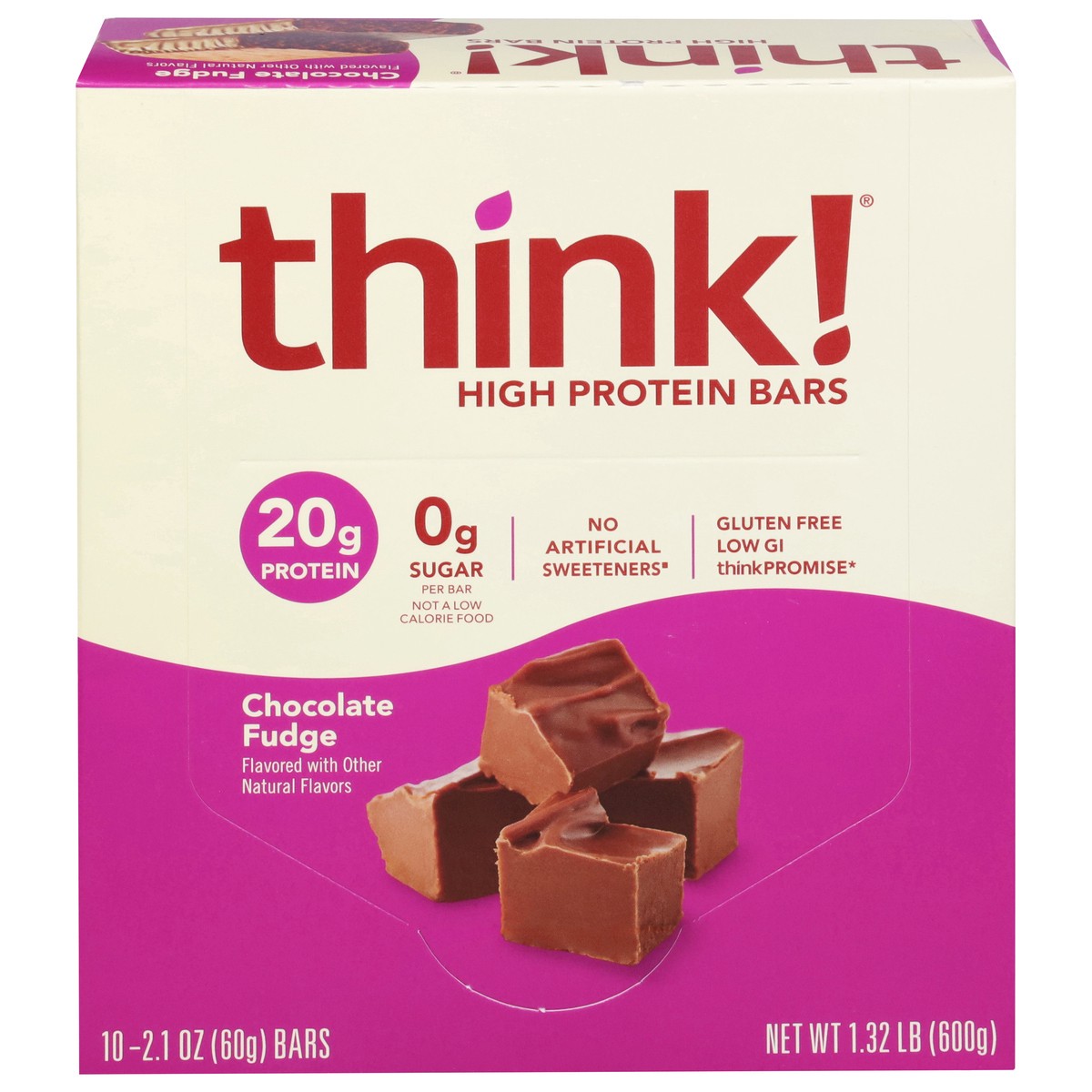 slide 1 of 12, think! Chocolate Fudge High Protein Bars 10 - 2.1 oz Bars, 10 ct