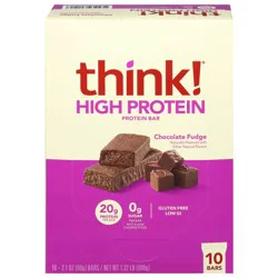 think! High Protein Chocolate Fudge Protein Bar 10 - 2.1 oz Bars