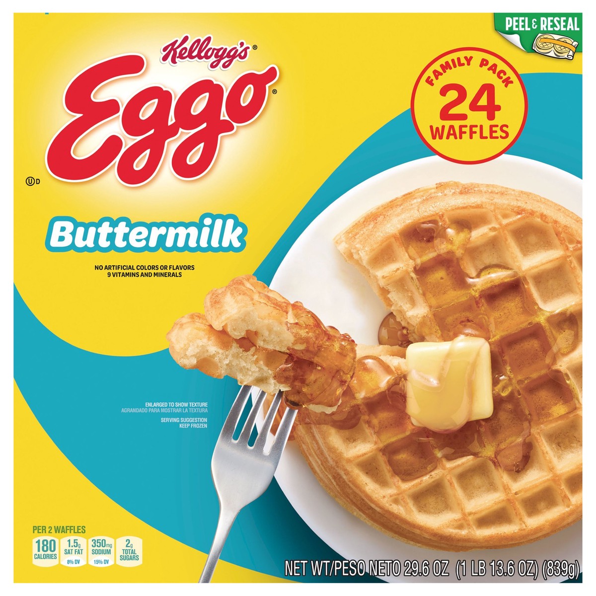 slide 1 of 5, Eggo Buttermilk Frozen Waffles - 29.6oz/24ct, 29.6 oz