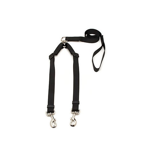 slide 1 of 1, Aspen Pet by Petmate Take Two Adjustable Leash in Black, 1" Width, LG