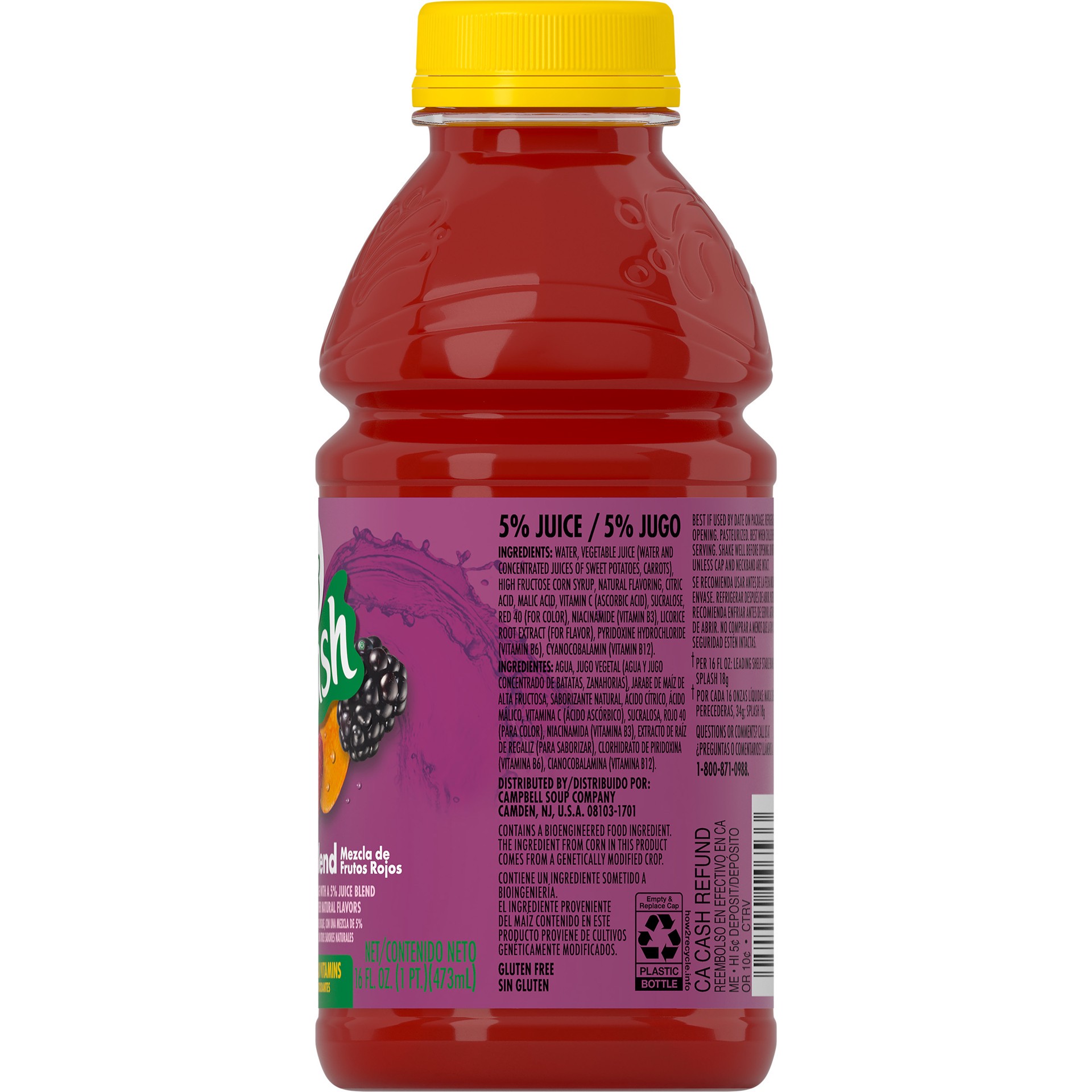 slide 4 of 5, V8 Splash Berry Blend Flavored Juice Beverage, 16 fl oz Bottle, 16 oz