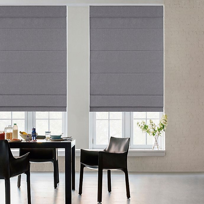 slide 1 of 2, GLOWE Cordless Fabric Roman Shade - Grey, 23 in x 72 in