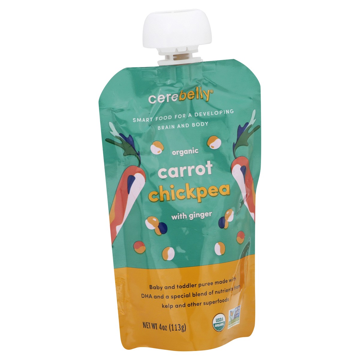 slide 7 of 9, Cerebelly Organic Carrot Chickpea with Ginger 4oz, 4 oz