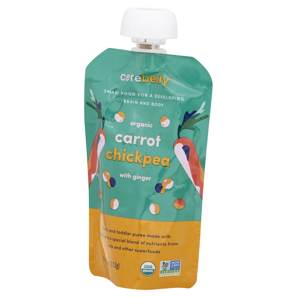 slide 4 of 9, Cerebelly Organic Carrot Chickpea with Ginger 4oz, 4 oz