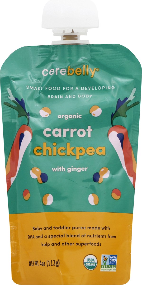 slide 2 of 9, Cerebelly Organic Carrot Chickpea with Ginger 4oz, 4 oz