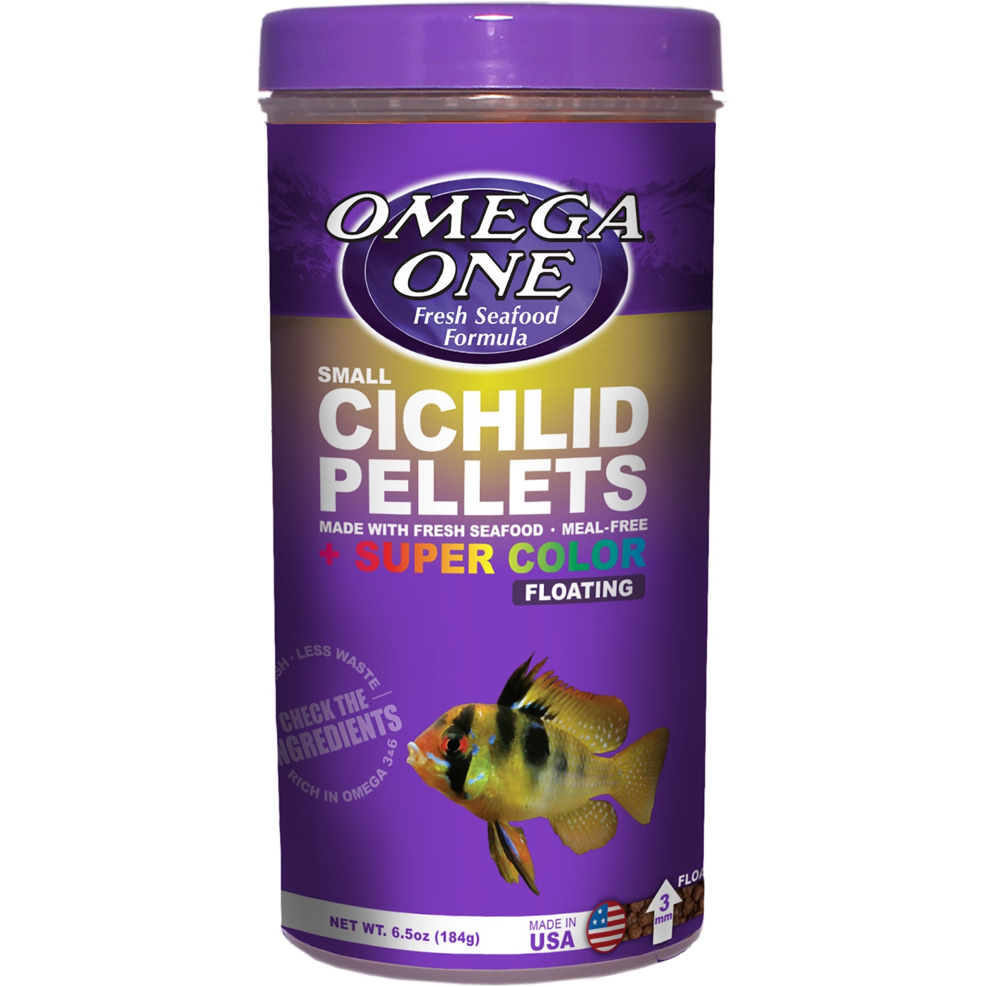 slide 1 of 1, Omega One Floating Cichlid Pellets, 6.5 oz