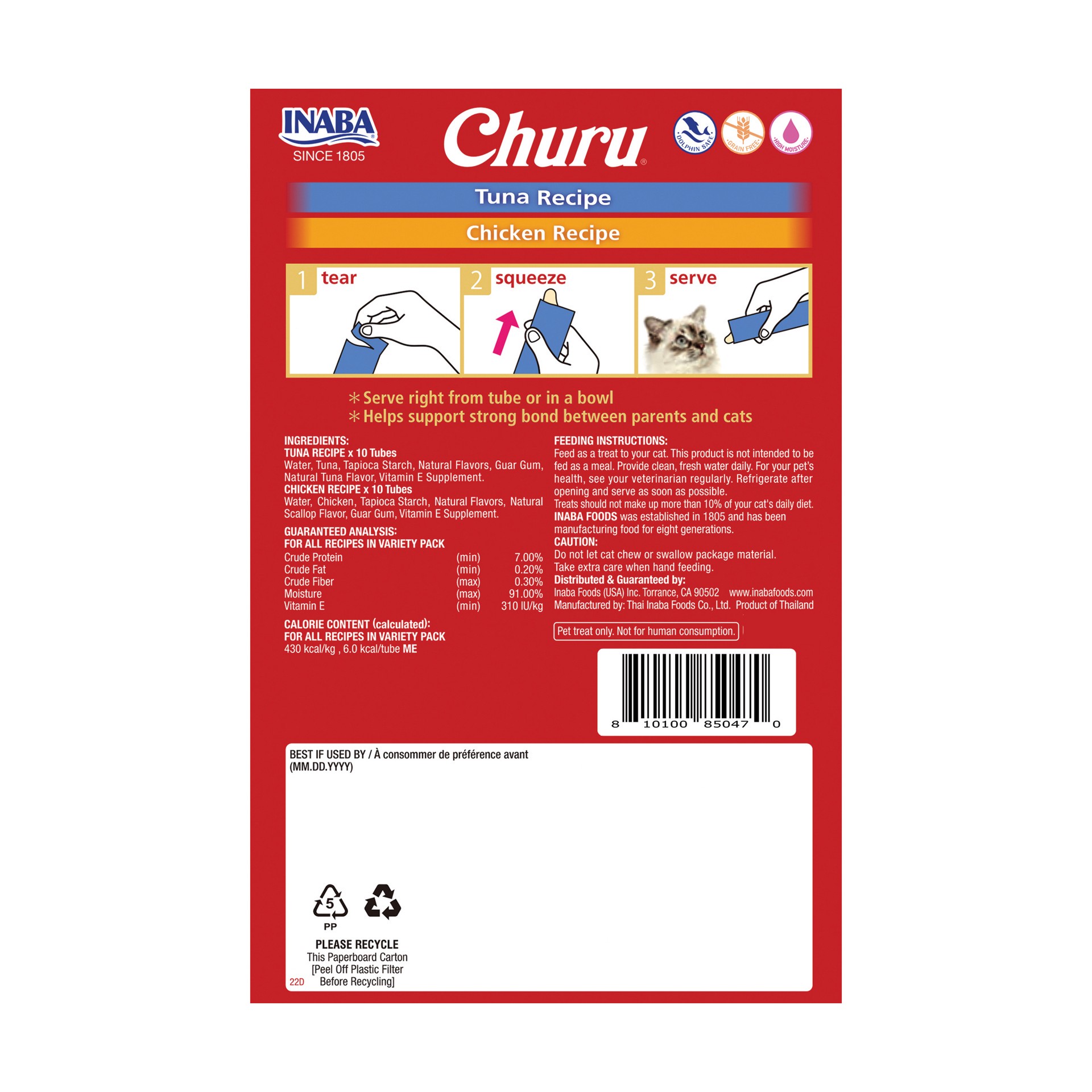 slide 7 of 9, Inaba Treat Cat Churu 20C, 10 oz