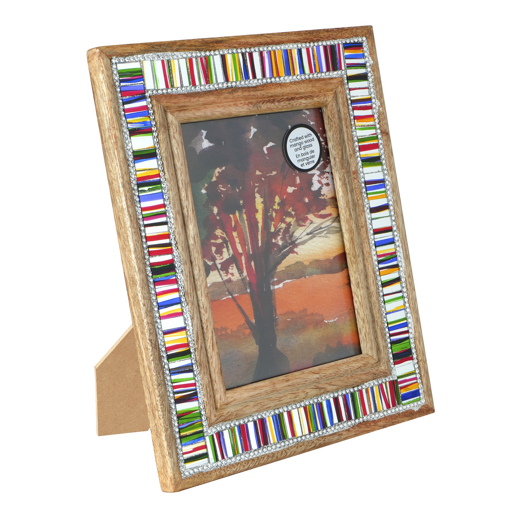 slide 2 of 3, 5" X 7" Wood & Glass Mosaic Tabletop Frame, Atelier By Studio Decor, 5 in x 7 in