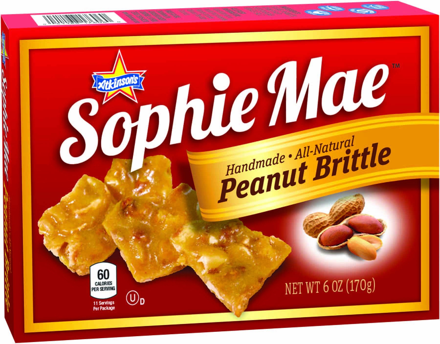 slide 1 of 1, Sophie Mae Peanut Brittle, 6 oz