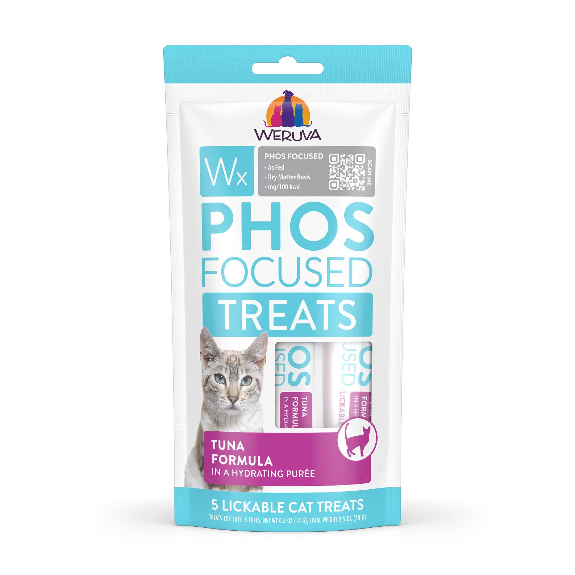 slide 1 of 1, Weruva Wx Phos Focused Tuna Formula Lickable Cat Treats, 0.5 oz., Count of 5, 0.5 oz