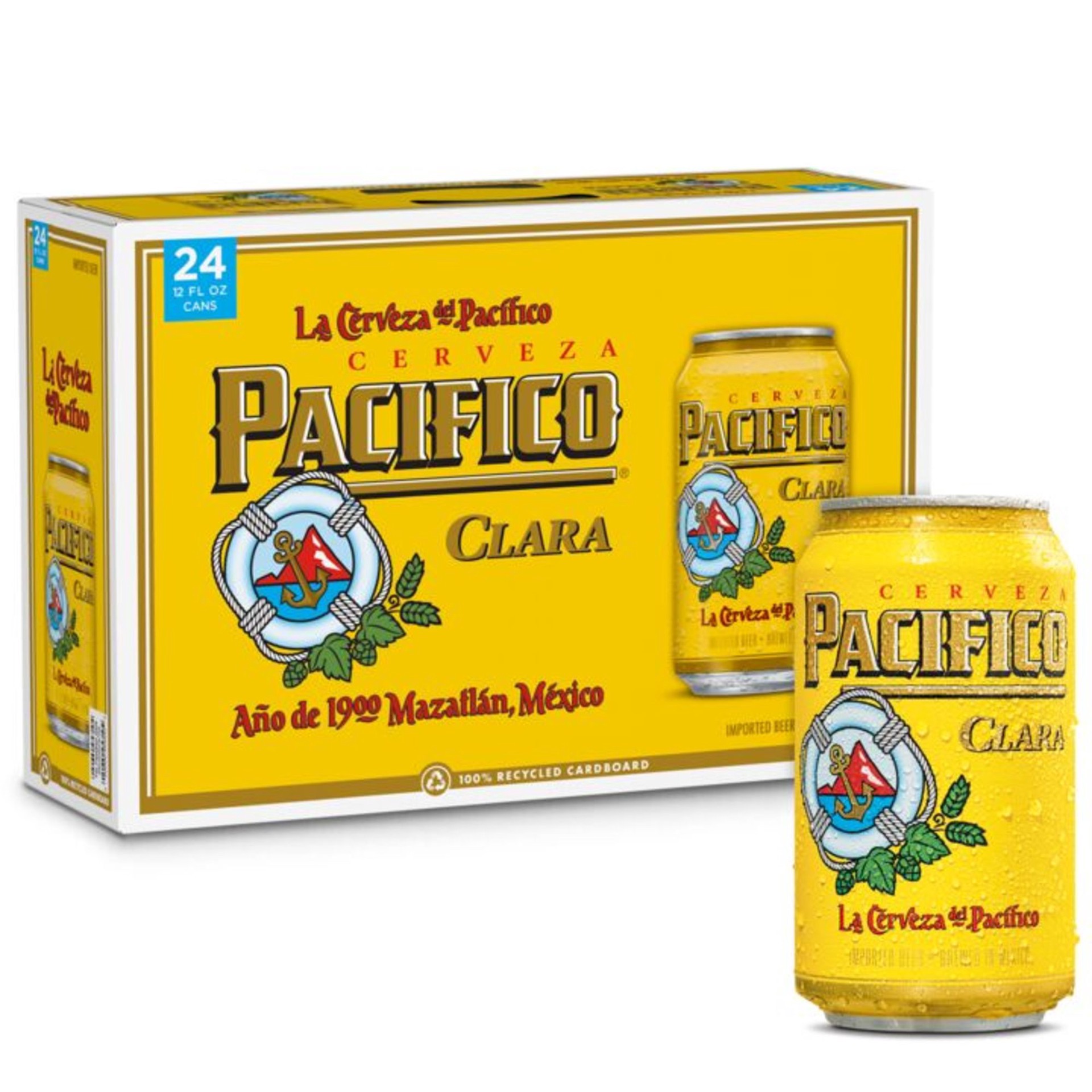 slide 1 of 5, Pacifico Clara Mexican Lager Beer Cans, 24 ct 12 oz