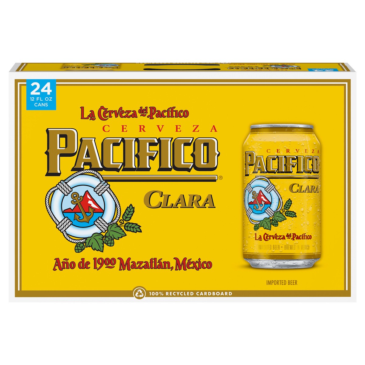 slide 1 of 8, Pacifico Clara Mexican Lager Beer, 24 pk 12 fl oz Cans, 4.4% ABV, 24 ct