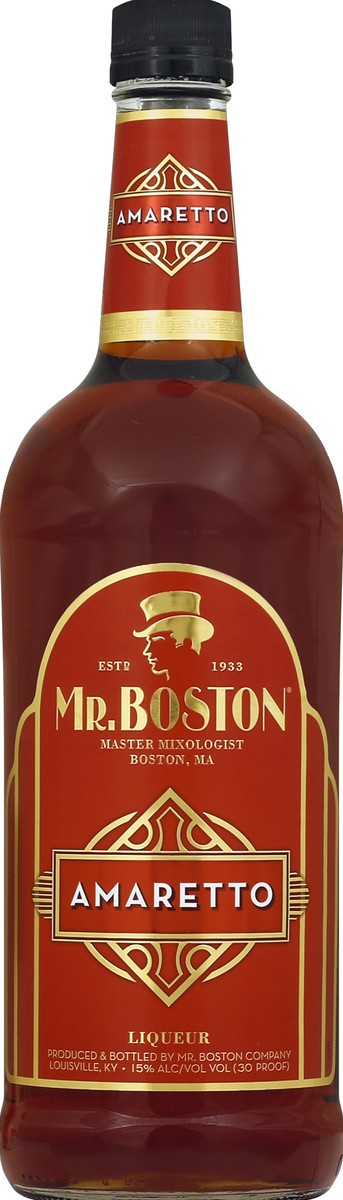 slide 1 of 2, Mr. Boston Amaretto Liqueur 1L Bottle – Sweet Almond Liqueur 15% ABV (30 Proof), 1 liter