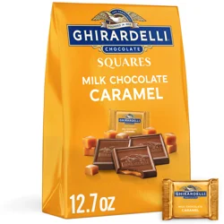 GHIRARDELLI Milk Chocolate Squares with Caramel Filling, 12.7 oz Bag