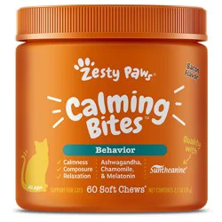Zesty Paws Calming Bites - Behavior - Bacon Flavor Soft Chews - 60 ct