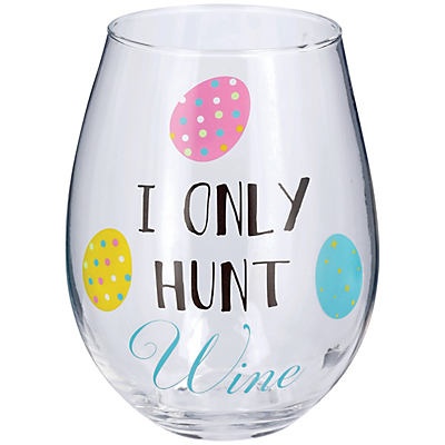 slide 1 of 1, Home Essentials & Beyond Only Hunt Wine Stemless Easter Wine Glass, 27 oz