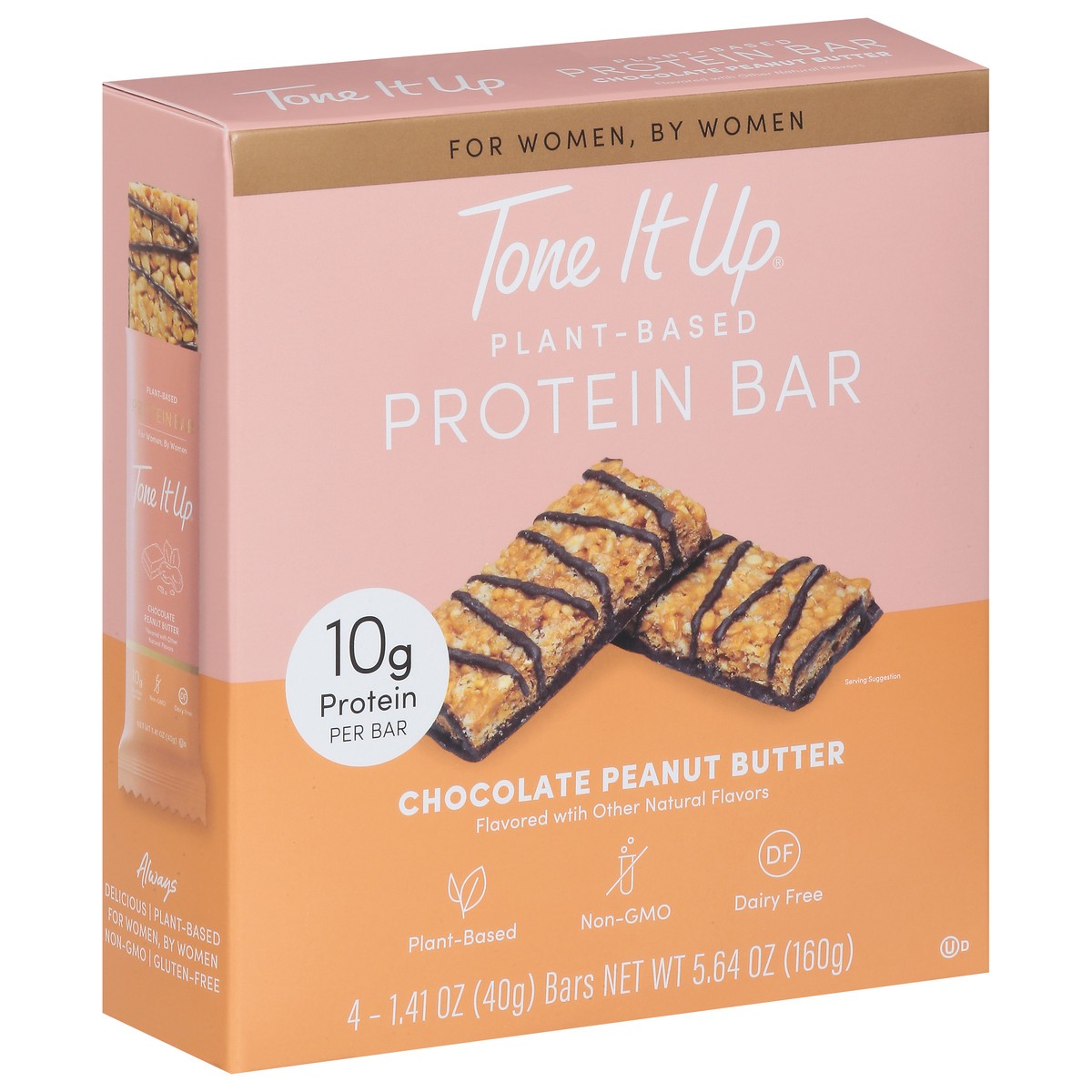 slide 2 of 9, Tone It Up Plant-Based Chocolate Peanut Butter Protein Bar 4 - 1.41 oz Bars, 4 ct