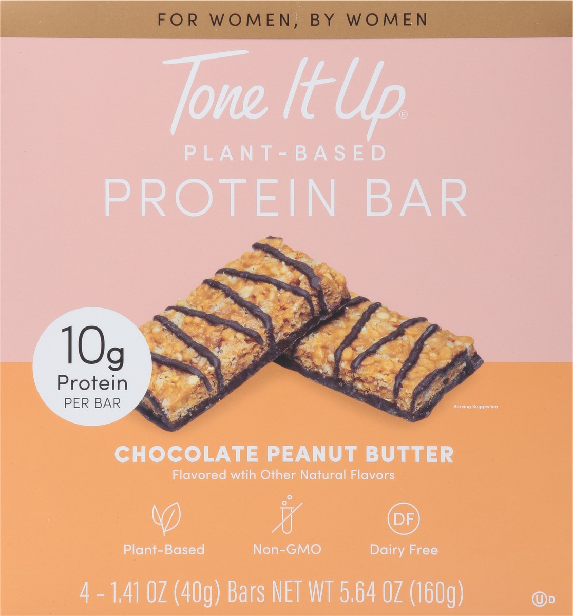 slide 6 of 9, Tone It Up Plant-Based Chocolate Peanut Butter Protein Bar 4 - 1.41 oz Bars, 4 ct