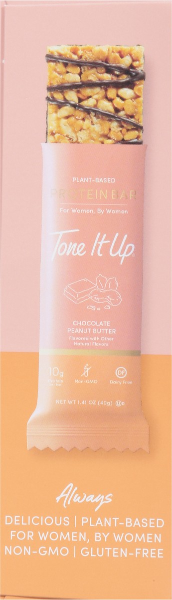 slide 3 of 9, Tone It Up Plant-Based Chocolate Peanut Butter Protein Bar 4 - 1.41 oz Bars, 4 ct