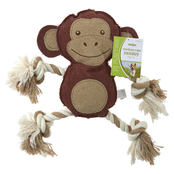 slide 1 of 1, Meijer Into The Wild 2D Monkey Rope Arms/Legs Dog Toy, 1 ct