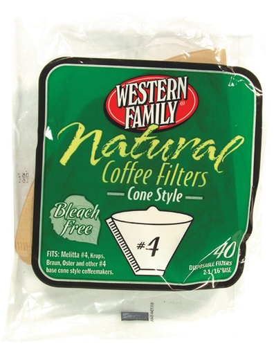 slide 1 of 1, Western Family #4 Nat Cone Coffee Filter - 40 ct, 40 ct