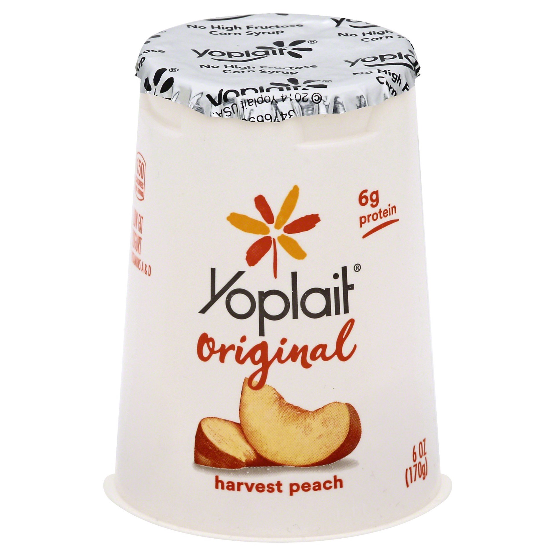 slide 1 of 3, Yoplait Original Harvest Peach Yogurt, 6 oz