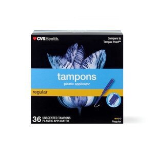 slide 1 of 1, CVS Health Plastic Tampons, Regular, 36 Ct, 1 ct