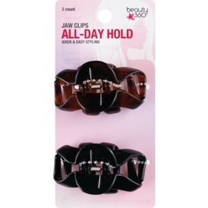 slide 1 of 1, Beauty 360 All-Day Hold Medium Jaw Clips, 2 ct