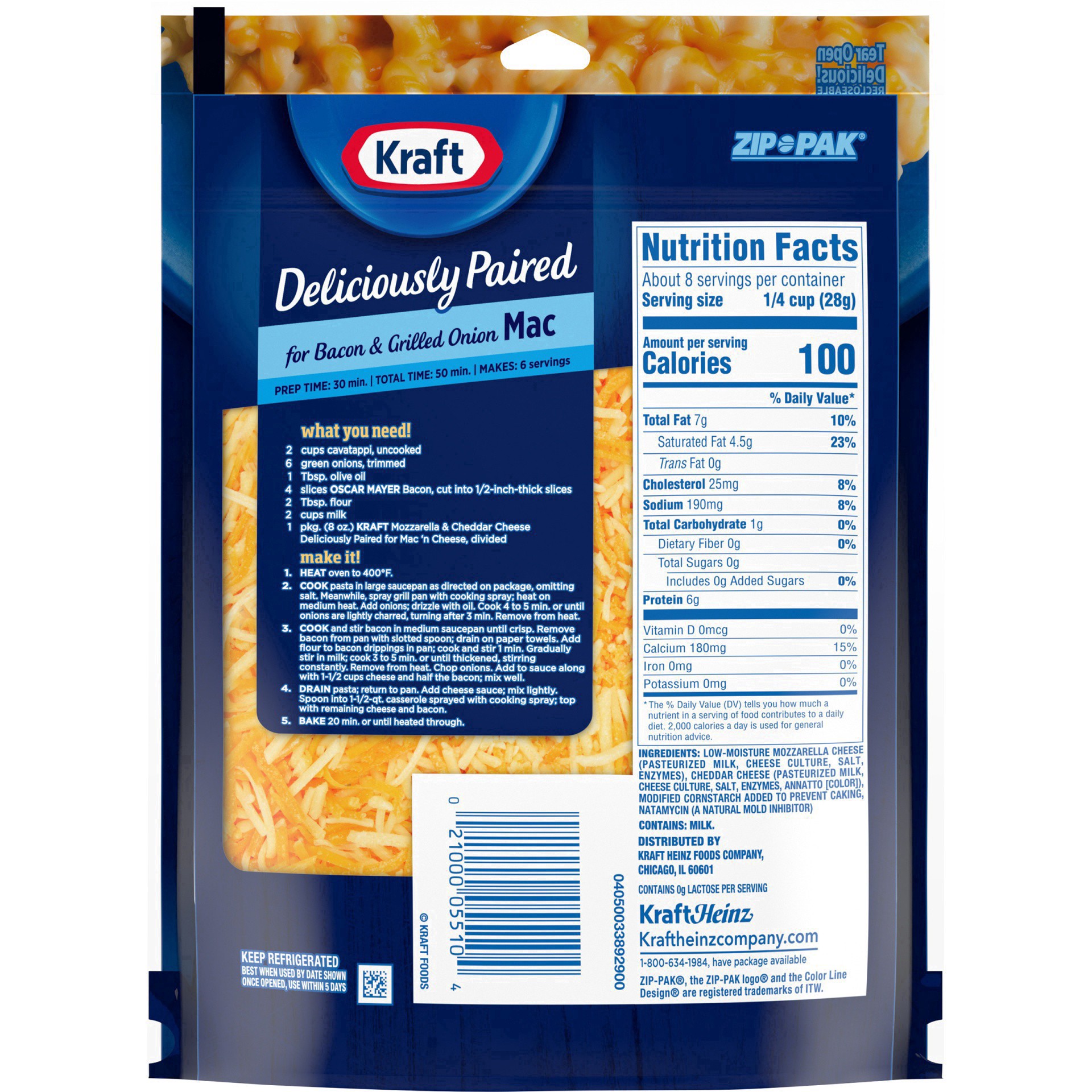 slide 43 of 46, Kraft Expertly Paired Mozzarella & Cheddar Shredded Cheese for Mac 'N Cheese & Casseroles, 8 oz Bag, 8 oz