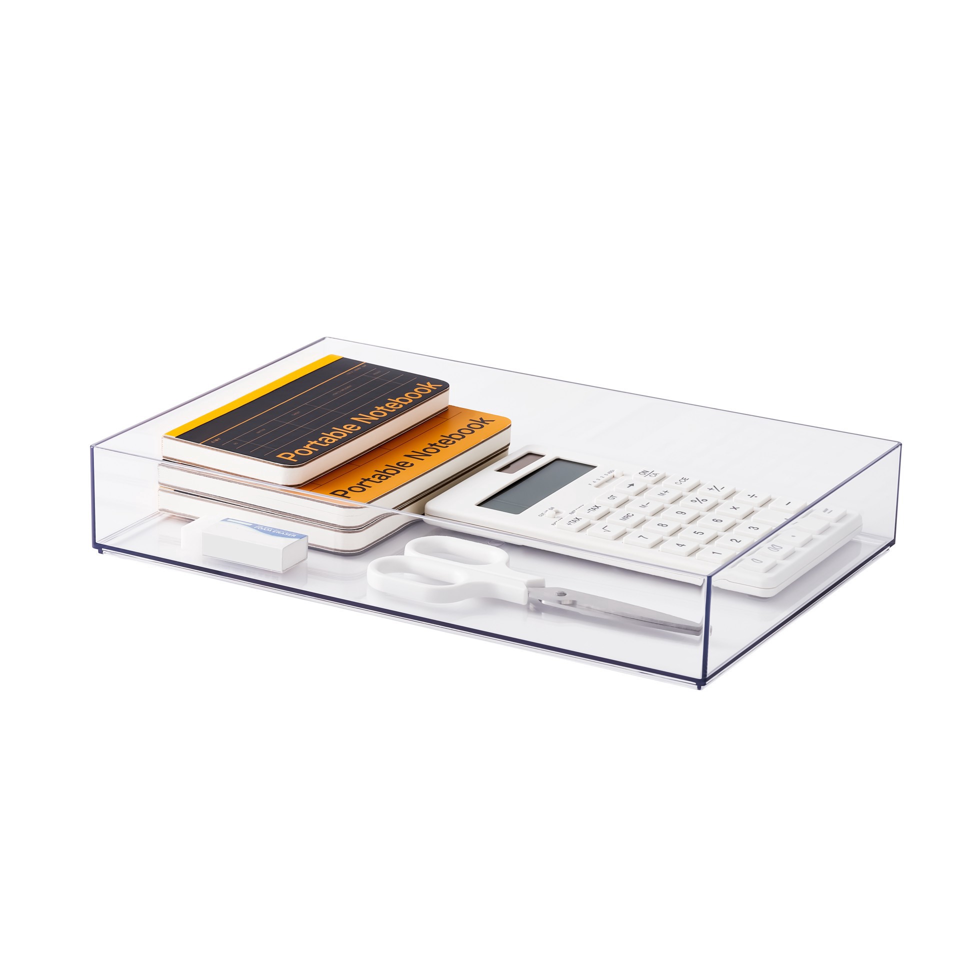 slide 3 of 6, 12" X 8" Clear Stacking Storage Tray By Simply Tidy, 12 in x 8 in