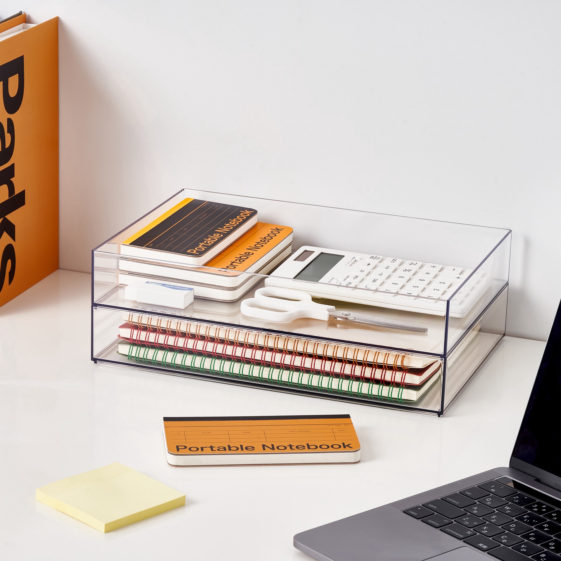 slide 6 of 6, 12" X 8" Clear Stacking Storage Tray By Simply Tidy, 12 in x 8 in