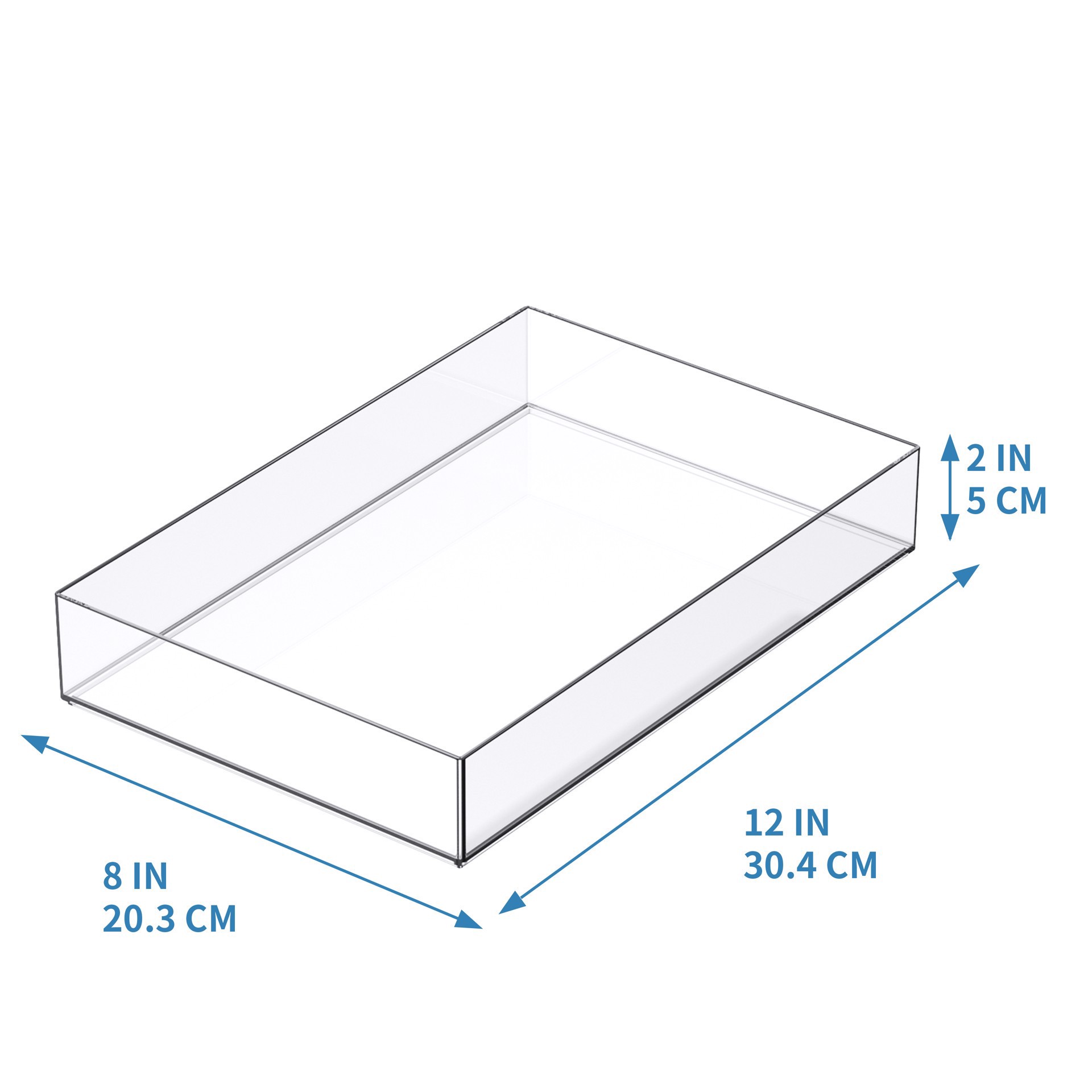 slide 4 of 6, 12" X 8" Clear Stacking Storage Tray By Simply Tidy, 12 in x 8 in