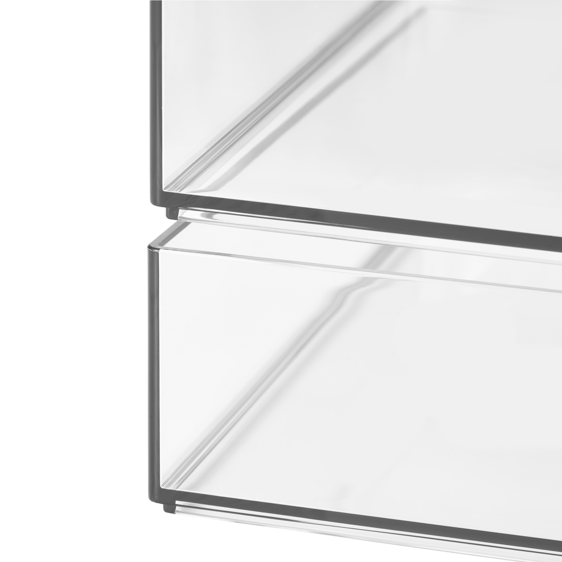 slide 2 of 6, 12" X 8" Clear Stacking Storage Tray By Simply Tidy, 12 in x 8 in