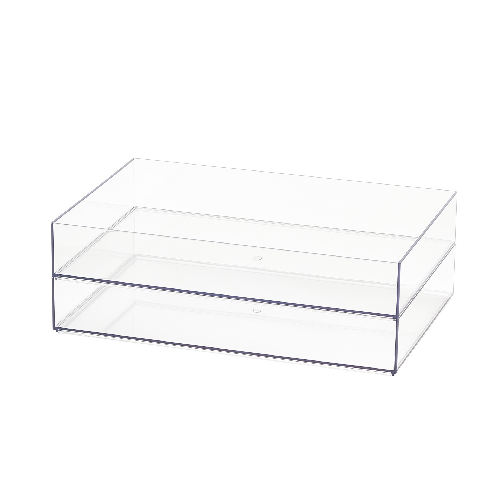 slide 5 of 6, 12" X 8" Clear Stacking Storage Tray By Simply Tidy, 12 in x 8 in