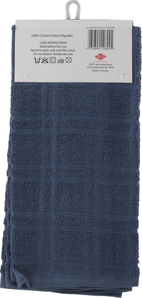 slide 6 of 12, John Ritzenthaler Ultra Absorbent Multi Check Federal Blue Kitchen Towels, 2 ct