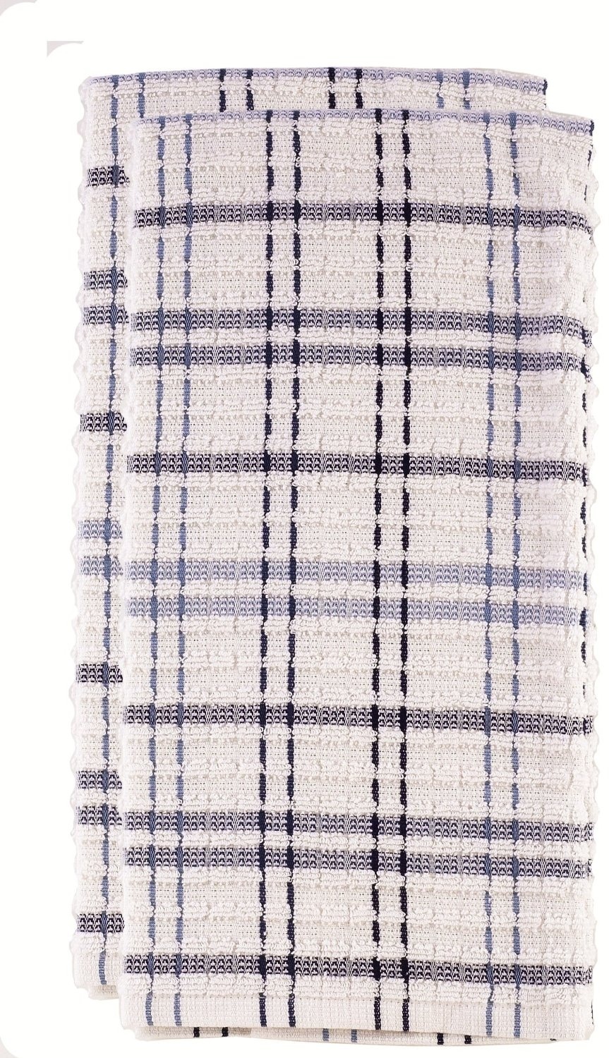 slide 1 of 1, John Ritzenthaler Ultra Absorbent Multi Check Federal Blue Kitchen Towels, 2 ct