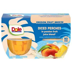 Dole Passion Fruit Breeze Diced Peaches Fruit Cups in Juice - 4 ct