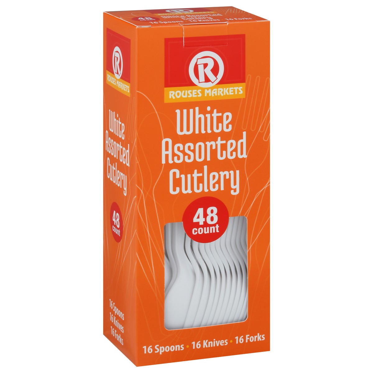 slide 10 of 10, Rouses Markets White Assorted Cutlery 48 ea, 48 ct