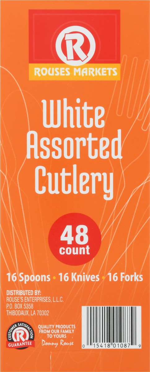 slide 5 of 10, Rouses Markets White Assorted Cutlery 48 ea, 48 ct