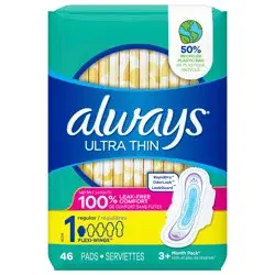 Always® ultra thin pads, regular, 10 ct.
