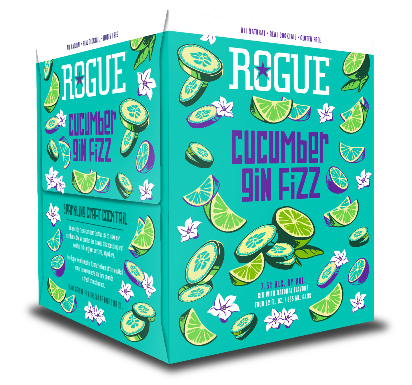 slide 1 of 1, Rogue Cucumber Lime Gin Fizz 4Pk Can, 4 ct; 12 oz