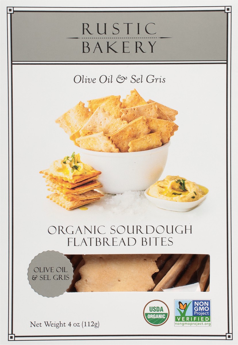 slide 8 of 15, Rustic Bakery Flatbread Bites Olive Oil & Sel Gris, 4 oz