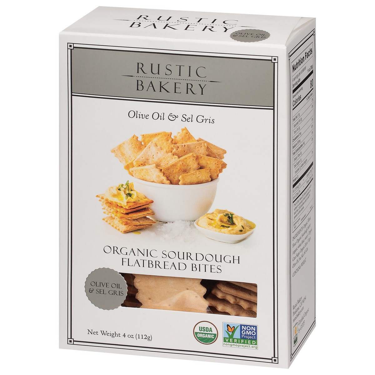 slide 3 of 15, Rustic Bakery Flatbread Bites Olive Oil & Sel Gris, 4 oz