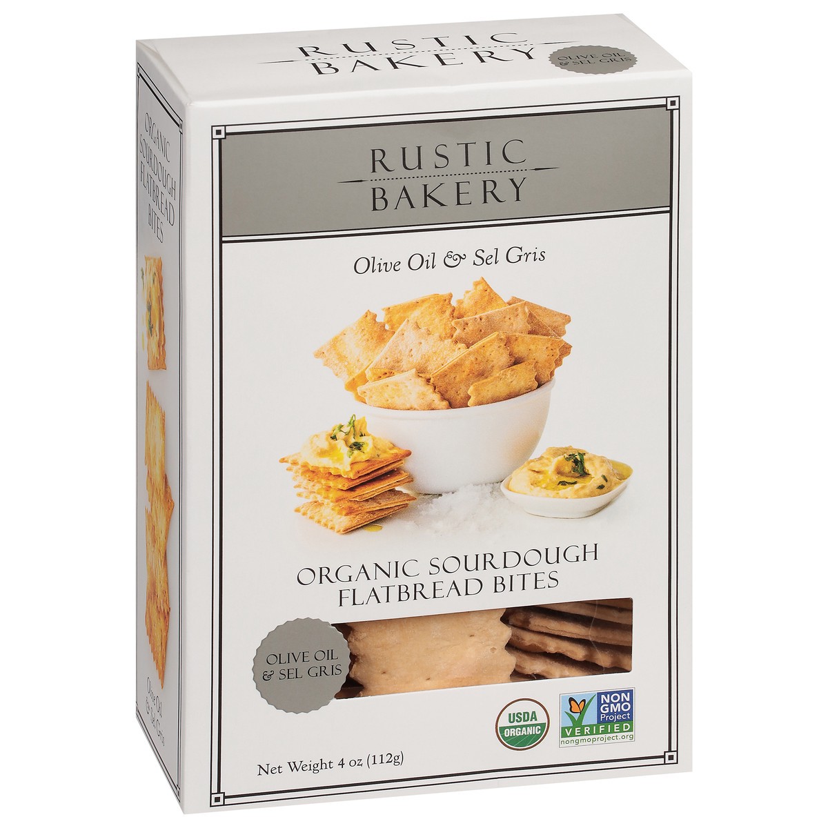 slide 12 of 15, Rustic Bakery Flatbread Bites Olive Oil & Sel Gris, 4 oz